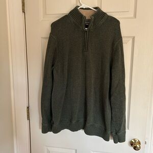 Eddie Bauer Men's Olive Zip-Up Sweater, 2XL